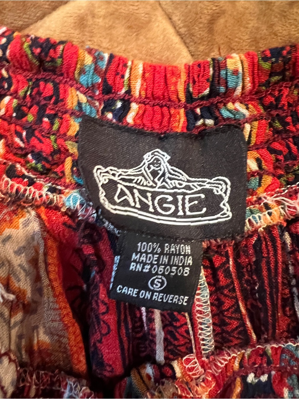 Angie Boho 100% rayon capri palazzo pant size S - Picture 4 of 4